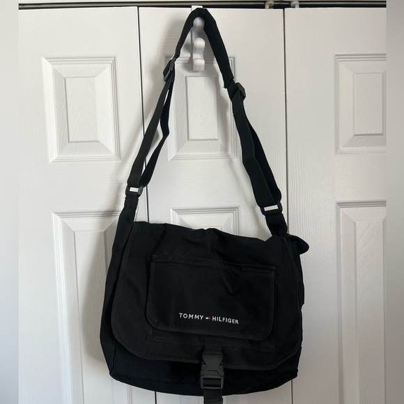 Tommy Hilfiger Other - Tommy Hilfiger Black Canvas Messenger / Laptop Bag with Logo